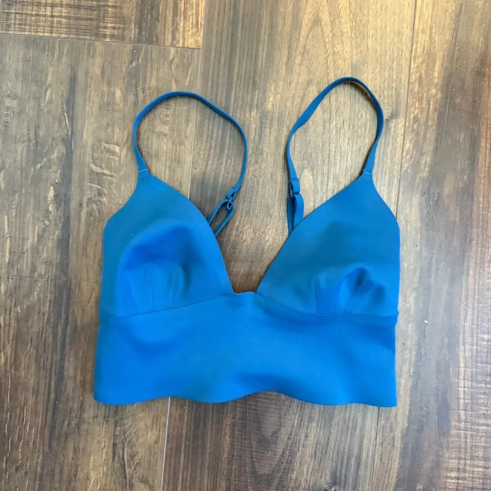 NWOT Intimately Free People Seamless Turquoise Blue V neck Bra Bralette - xs